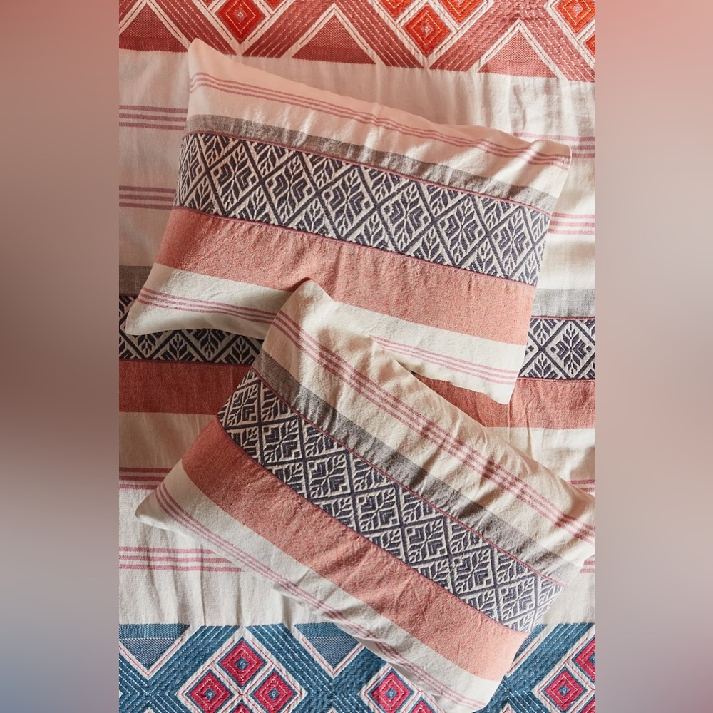 Anthropologie Woven Rosewood Standard Sham, Set of 2